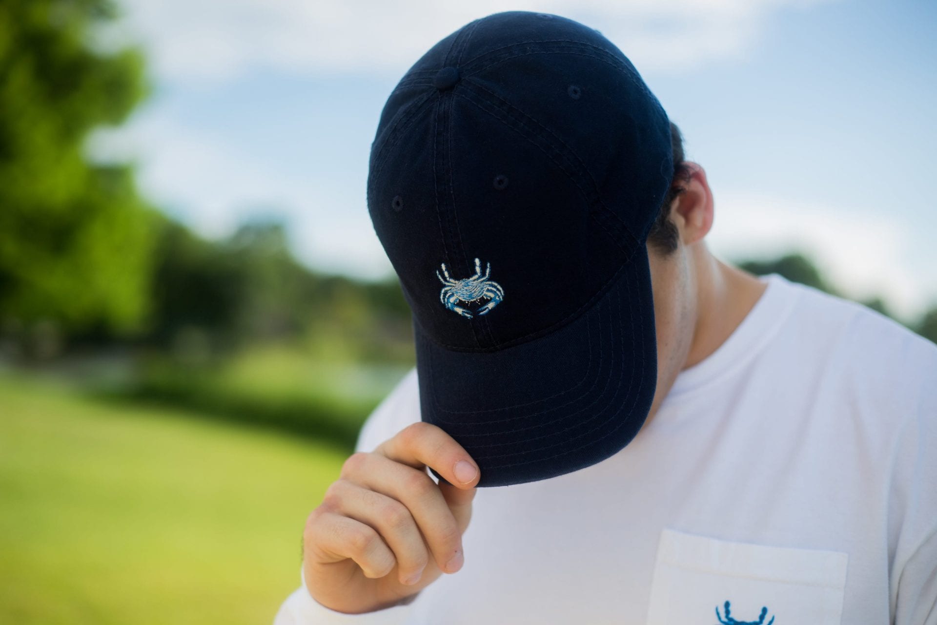 duck camp blue crab hat